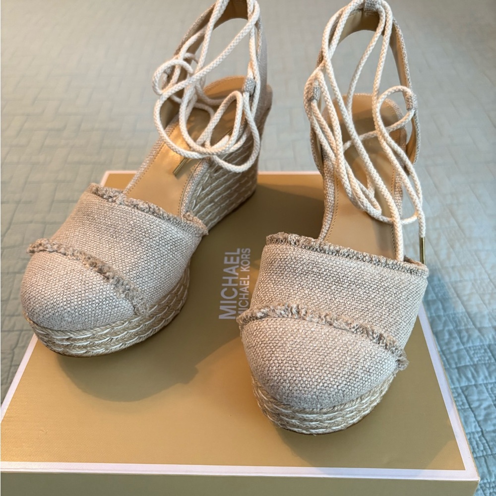 MICHAEL Michael Kors Tan Espadrille Wedges